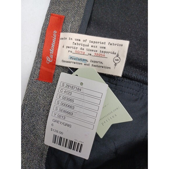 Cartonnier Anthropologie Gray Pants Sz 6 Chevron Pattern Slacks NWT $128 - Picture 6 of 7